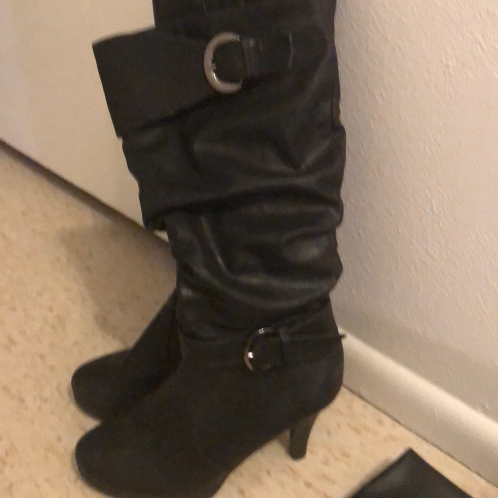 Black high heel boots
